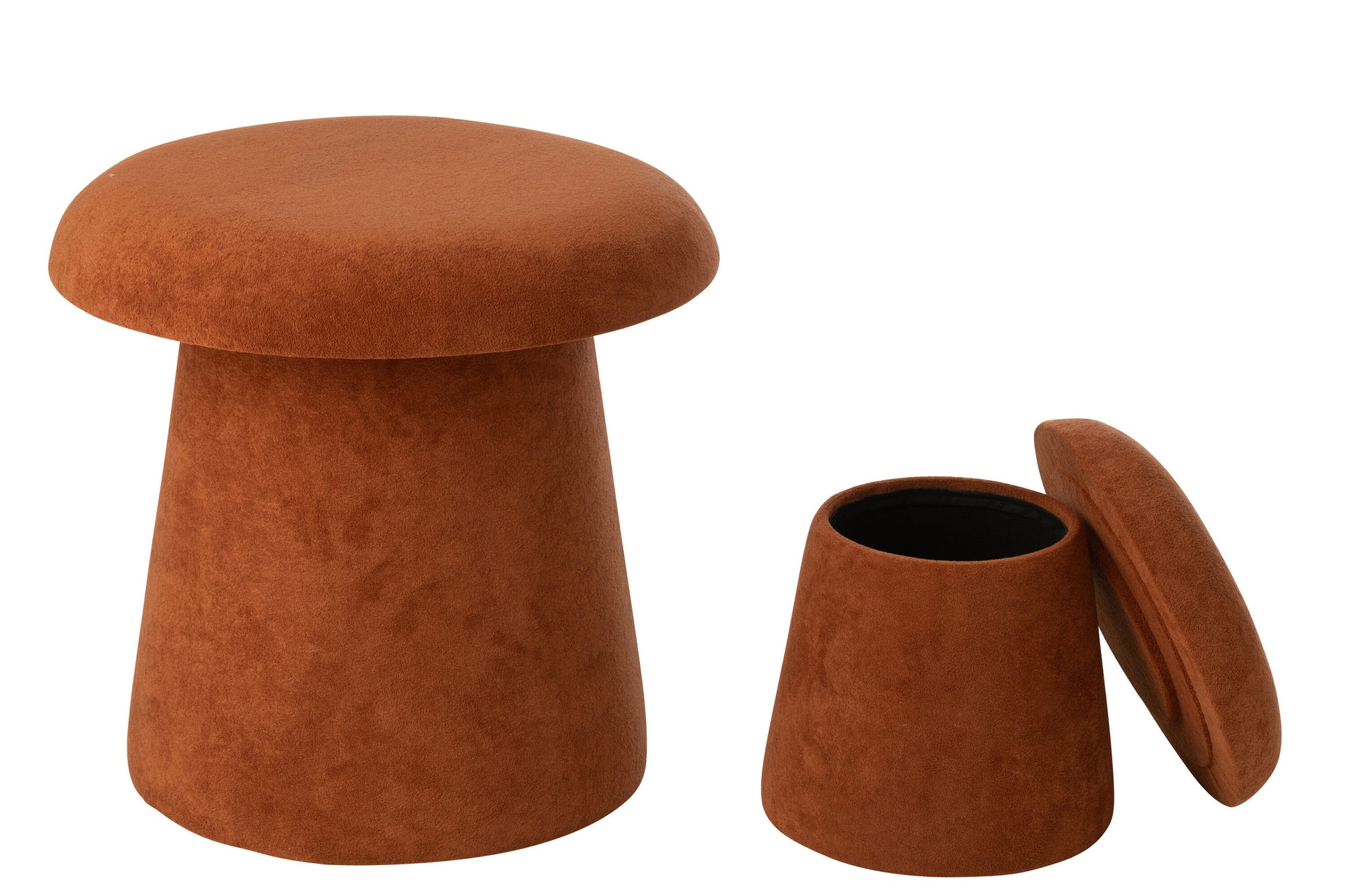 Set van 2 paddenstoelkrukjes MDF terracotta