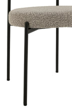 Stoel bouclé multiplex/polyester grijs/zwart