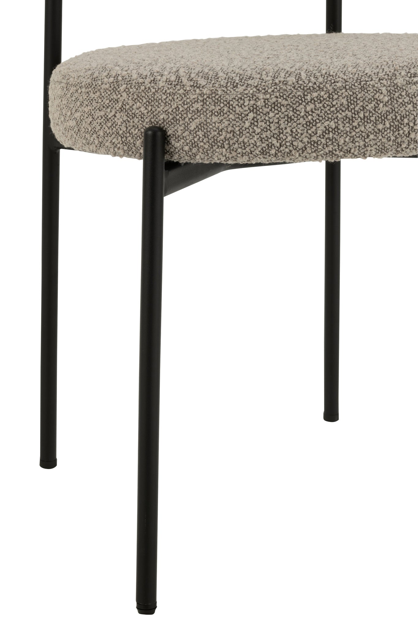 Stoel bouclé multiplex/polyester grijs/zwart