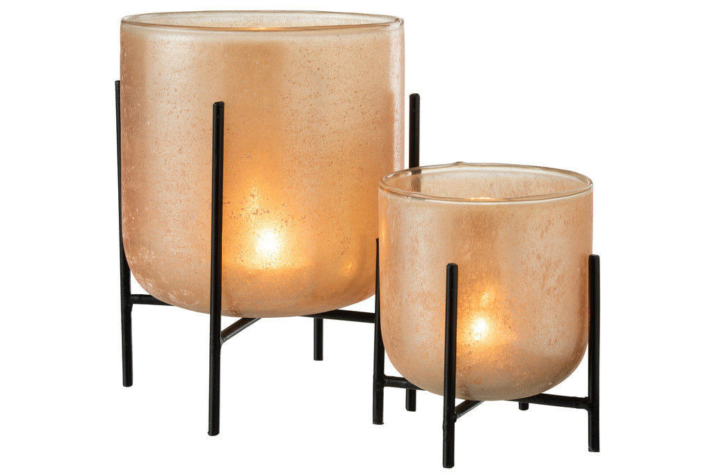 J-LINE HURRICANE ASTOR ON FOOT – GLAS/METAAL AMBER LARGE