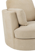 Draaibare loungefauteuil populierenhout/schuim beige