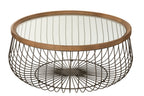 Set van 2 salontafels rond metaal/glas zwart