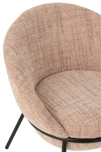 Eetkamerstoel Eetkamerstoel met ijzeren poten ijzer lichtroze/zwart