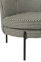 Fauteuil pied-de-poule ijzer zwart/wit