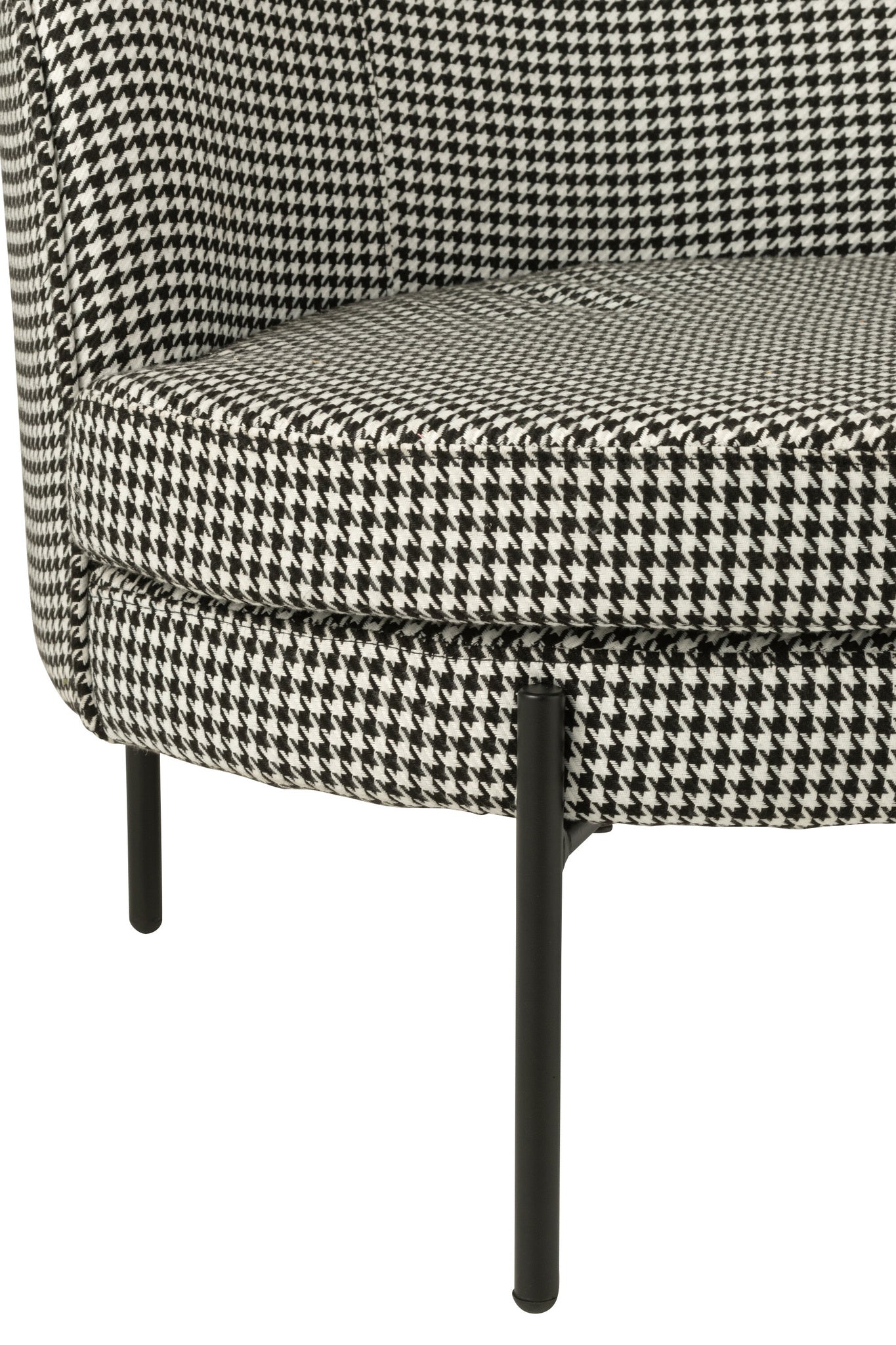 Fauteuil pied-de-poule ijzer zwart/wit