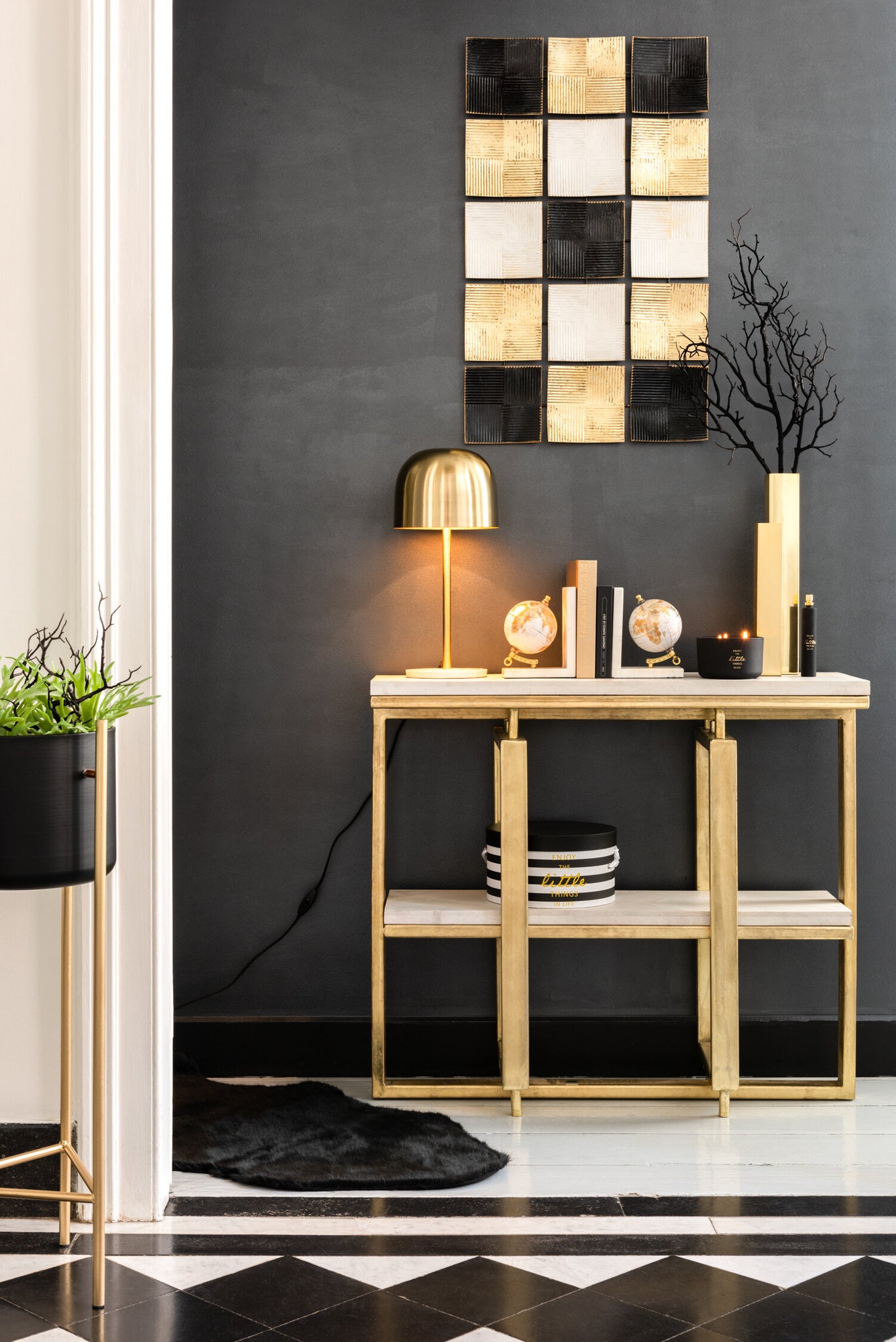 Tafellamp Queen metaal marmer goud