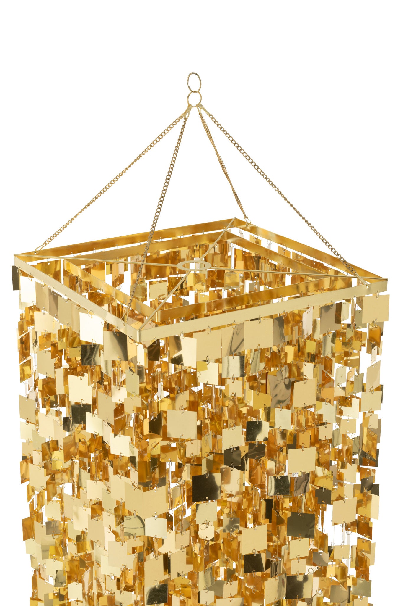 Grote vierkante goudkleurige PVC lampenkap voor kroonluchter