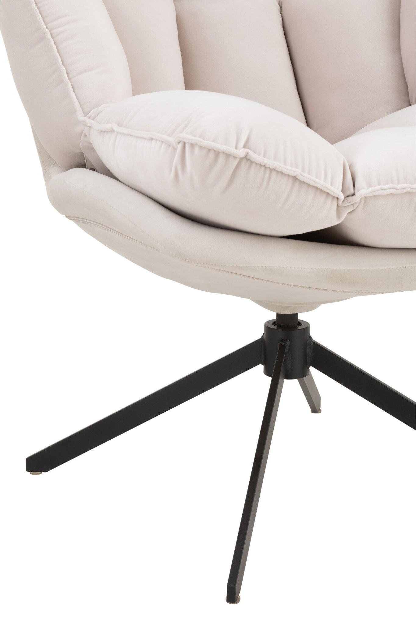 Relax-stoel met kussen op frame, textiel/metaal, beige