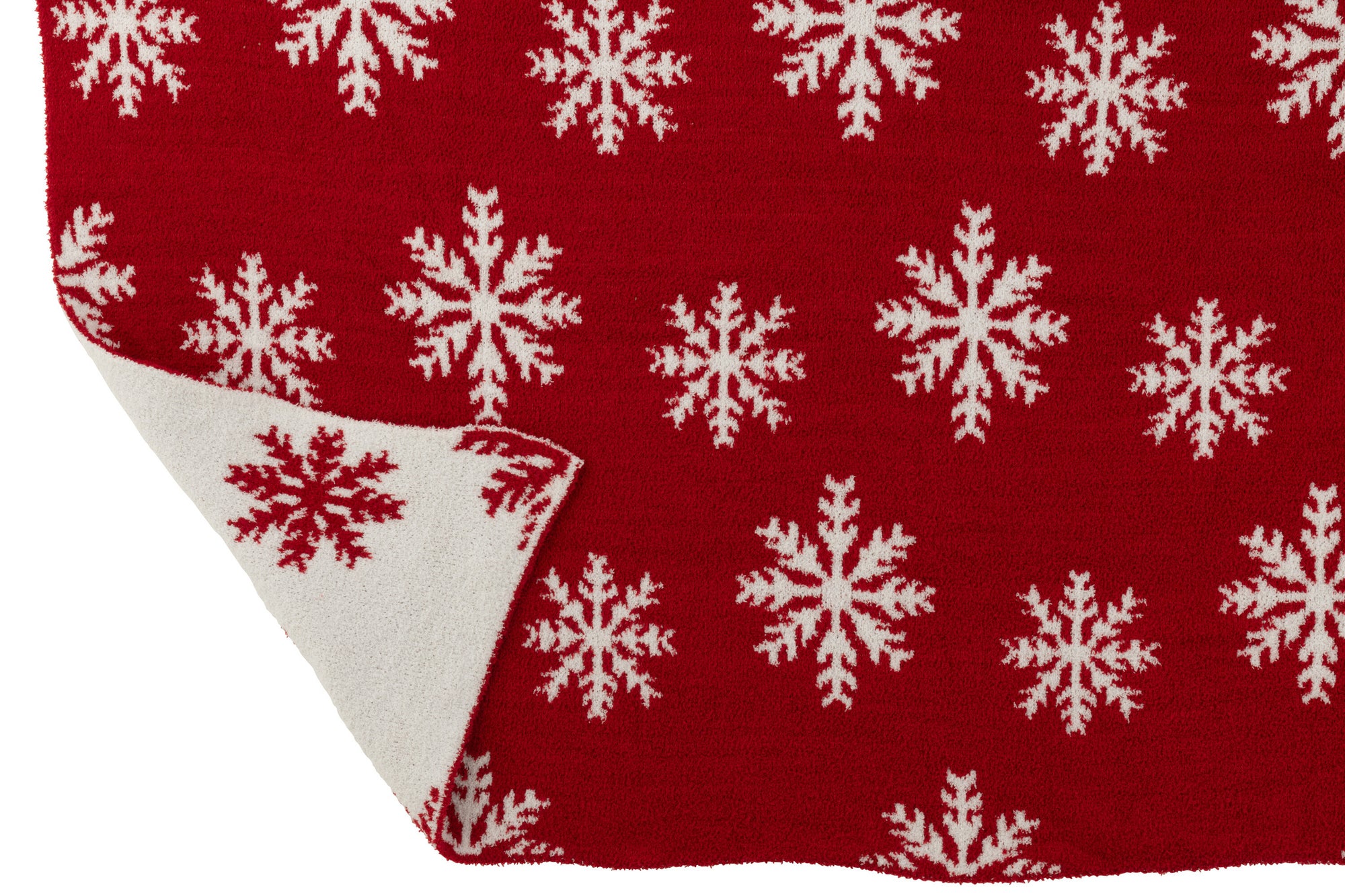 Dekentje Sneeuwvlokken Polyester Rood/Wit