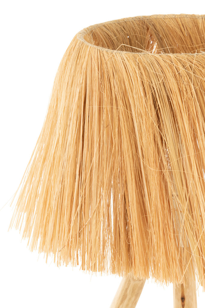 J-LINE TAFELLAMP BAHAMAS HOUT/GRAS NATUREL