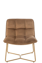 Loungefauteuil Lisa Metaal/Textiel Bruin