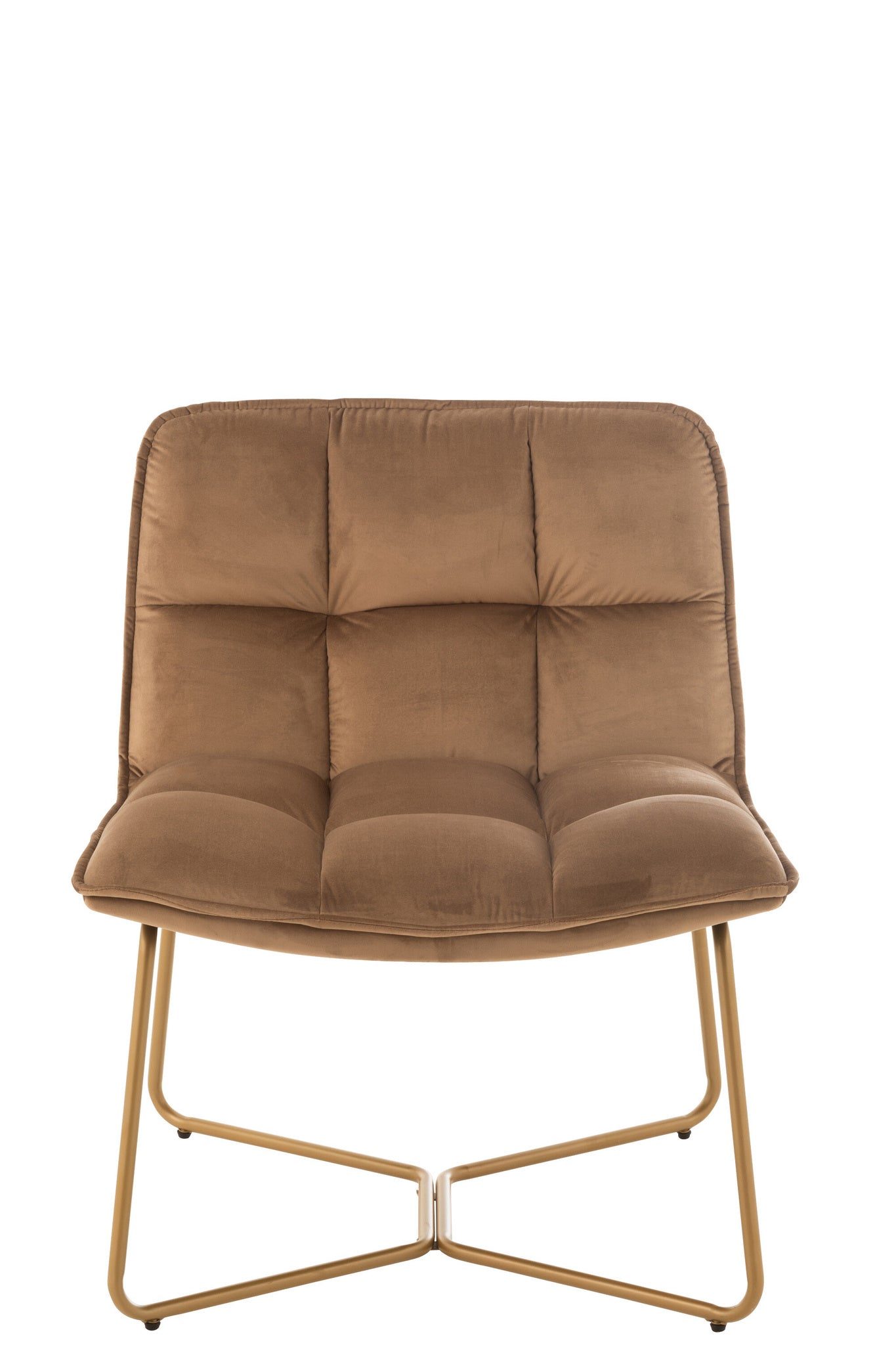 Loungefauteuil Lisa Metaal/Textiel Bruin