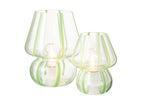 Tafellamp met gestreept glas, transparant/groen, groot