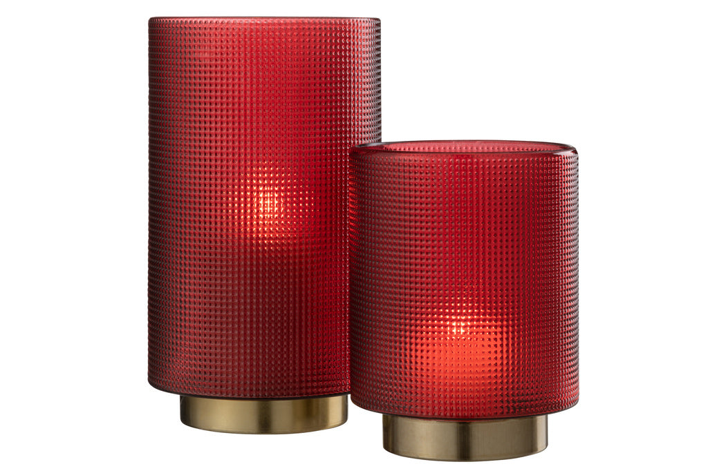 J-Line Hurricane Checkered Glass Red/Gold Large