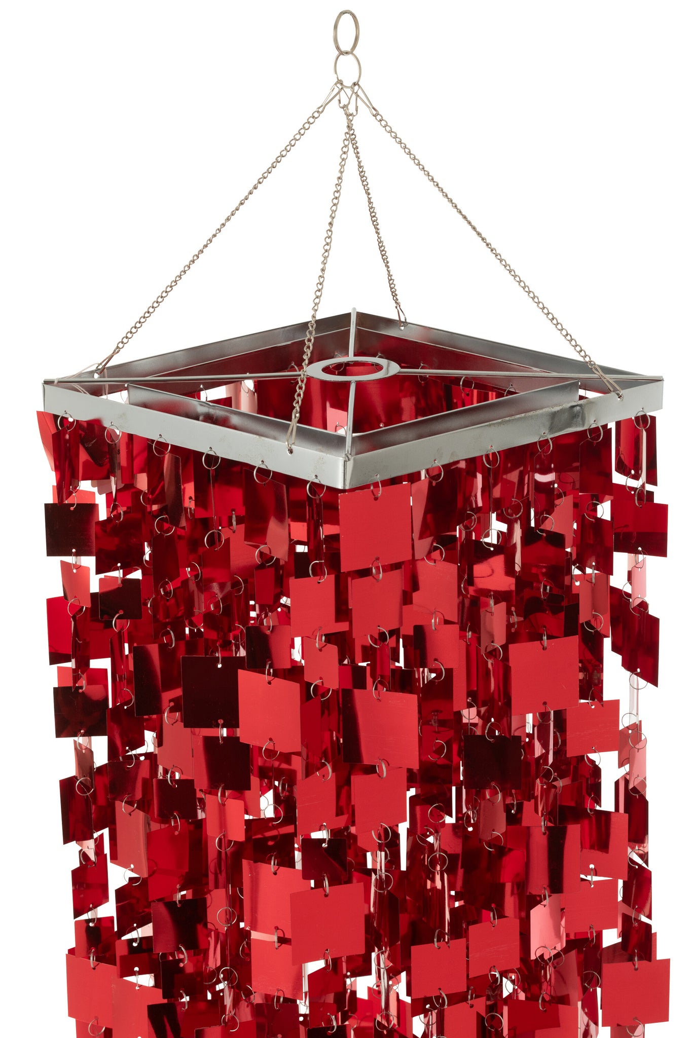 Lampenkap voor kroonluchter, vierkant, pvc, rood, middelgroot