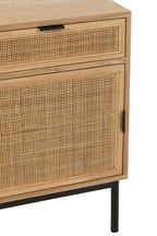 J-LINE NACHTKASTJE VIERKANT MDF/METAAL NATUREL/ZWART