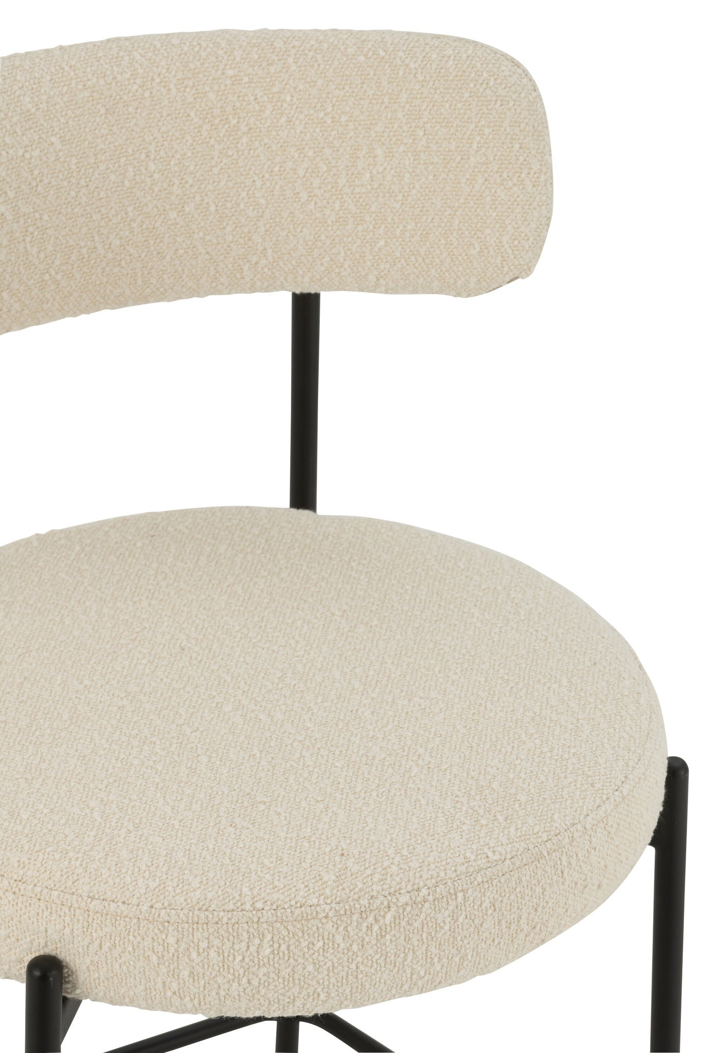 Barstoel Boucle Triplex/Polyester Wit/Zwart