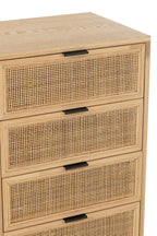 J-LINE KAST 5 LADEN MDF/METAAL NATUUR/ZWART