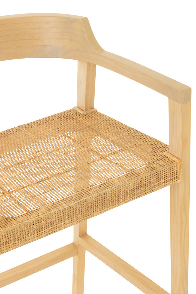J-LINE BARKRUK EMMA – TEAK/RATTAN – NATUUR – 100 CM