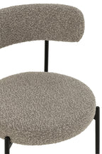 Stoel bouclé multiplex/polyester grijs/zwart