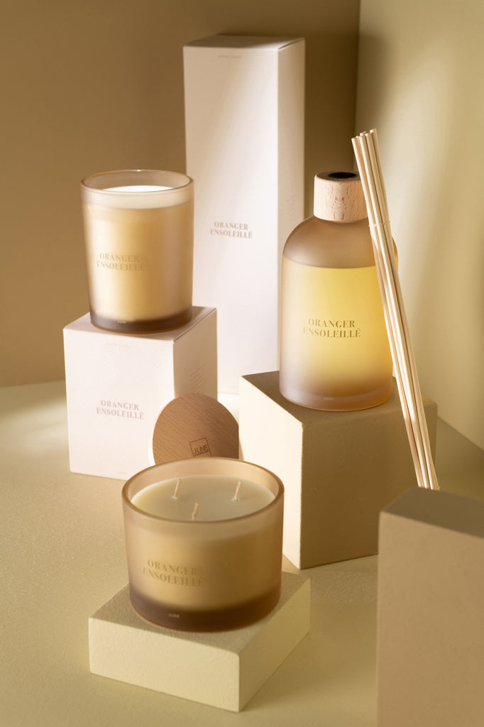 J-Line  Scented Candle Accords Essentiels Oranger Ensoleillé-38H