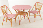 Eettafel rotan roze/wit