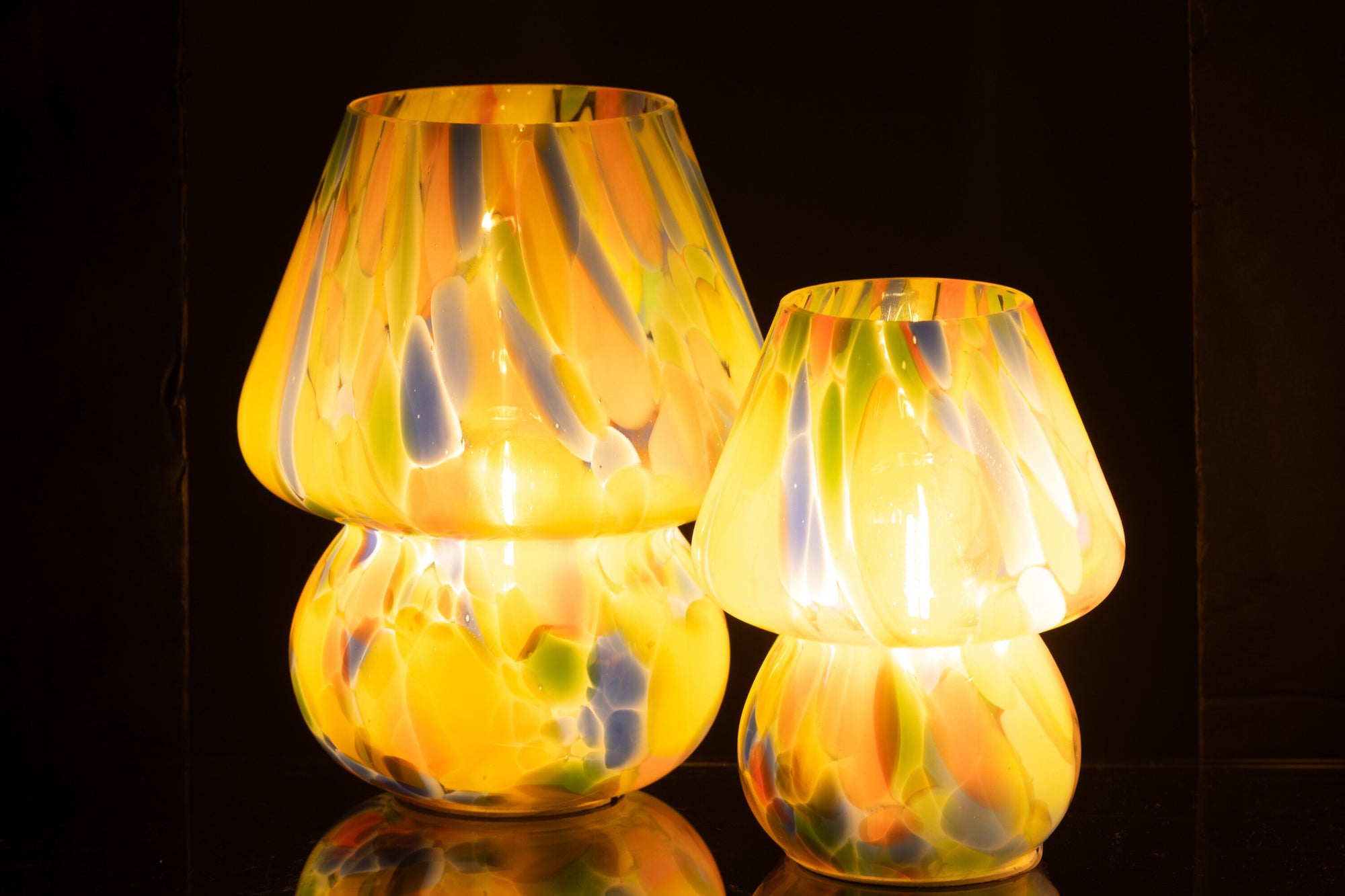 Tafellamp Rainb glasmix groot