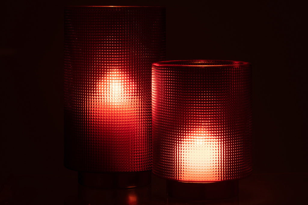 J-Line Hurricane Checkered Glass Red/Gold Large