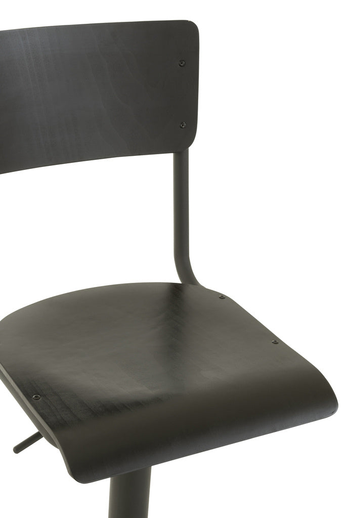 J-LINE BARKRUK – HOUT/METAAL – ZWART – INDUSTRIEEL DESIGN