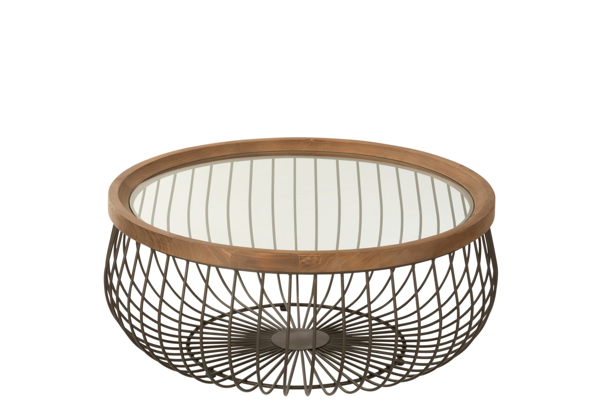 Set van 2 salontafels rond metaal/glas zwart