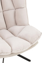 Relax-stoel met kussen op frame, textiel/metaal, beige
