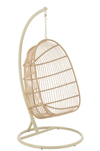J-LINE HANGSTOEL EGGA STAAL/TOUW BEIGE