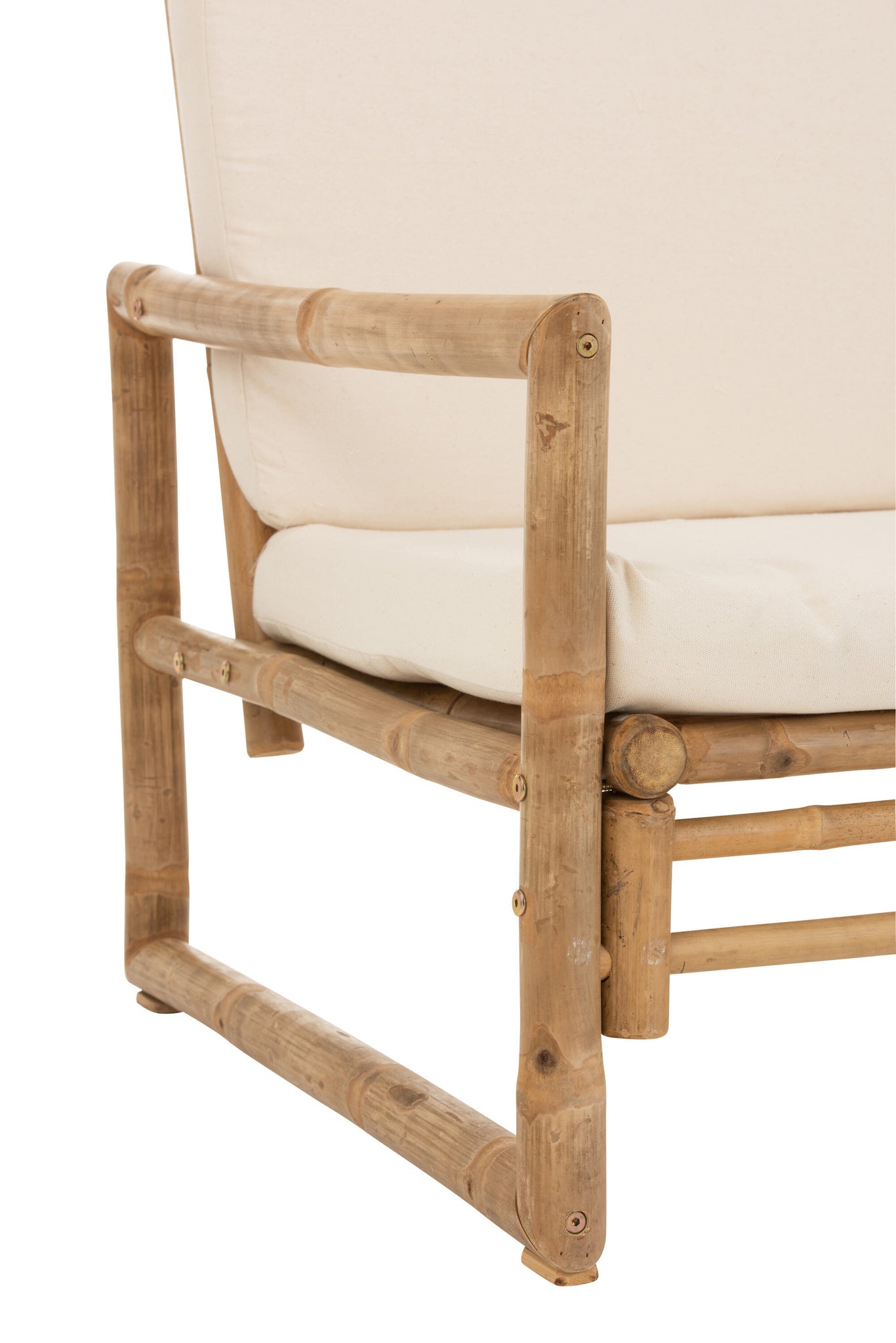 2-zitsbank bamboe+textiel naturel/wit