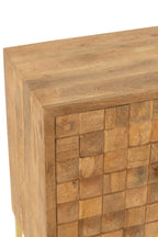 J-LINE KAST OP VOET NINO METAAL/MANGOHOUT NATUUR/GOUD