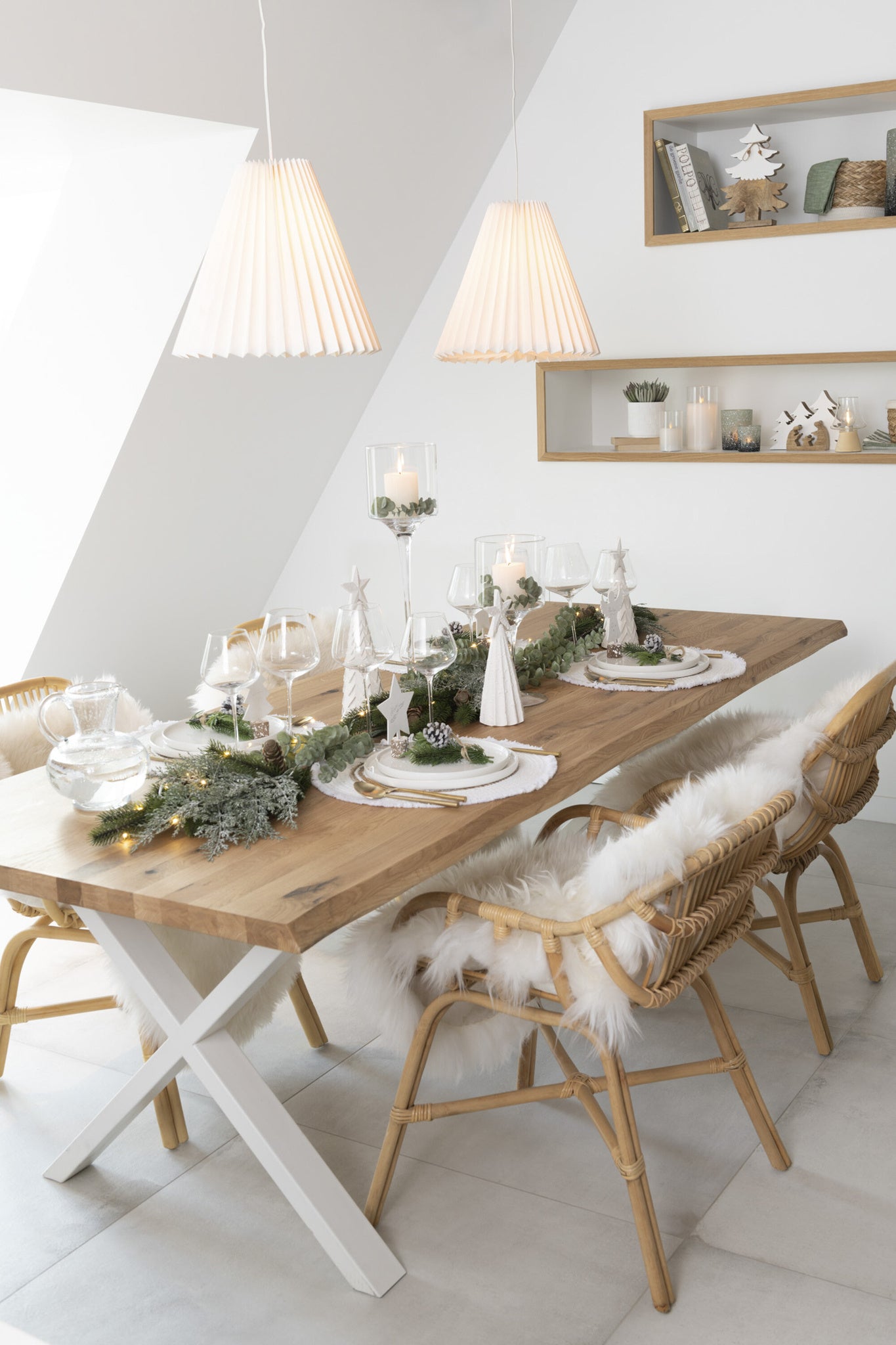 Kruisvormige tafelpoten, staal, wit