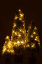   J-LINE KERSTBOOM B + LED KUNSTMATIGE SNEEUW GROEN GROOT