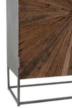 J-LINE KAST SHANIL 2-DEURS HOUT/IJZER NATUREL/GRIJS