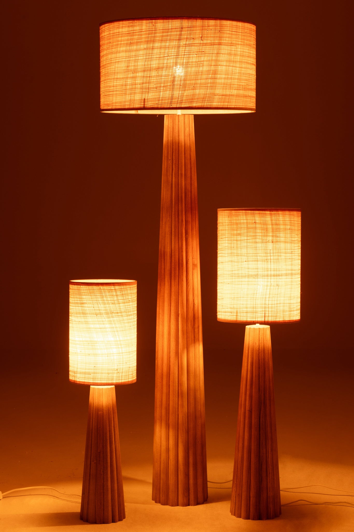 Vloerlamp Paraplu Ailanthushout Naturel