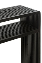 Set van 2 consoles met plank van gerecycled teakhout in het zwart.