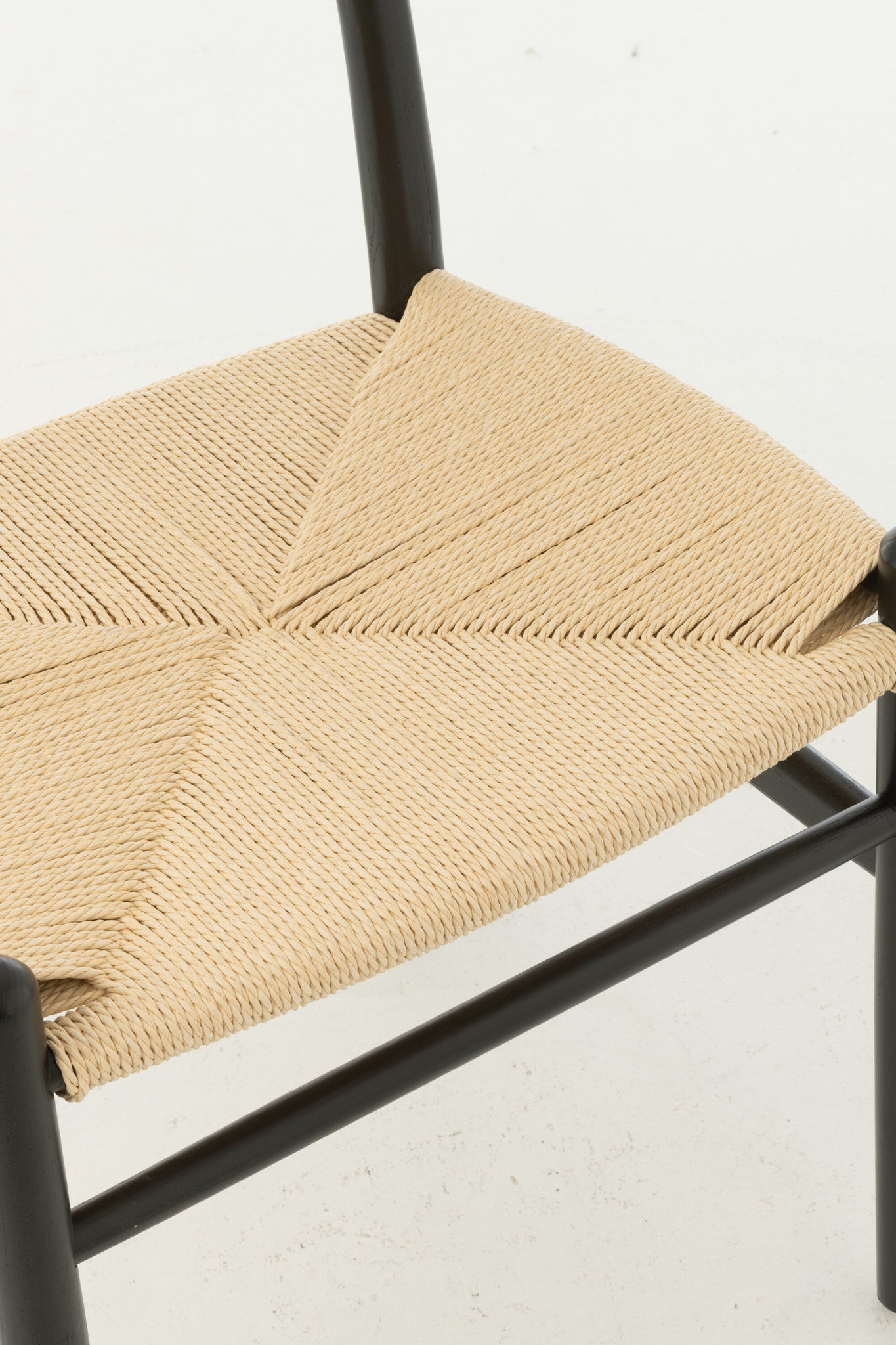 Stoel Toon beukenhout/touw zwart