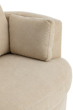 Draaibare loungefauteuil populierenhout/schuim beige