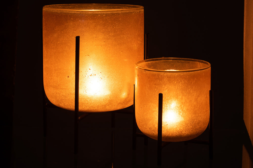 J-LINE HURRICANE ASTOR ON FOOT – GLAS/METAAL AMBER LARGE