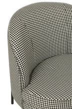Fauteuil pied-de-poule ijzer zwart/wit