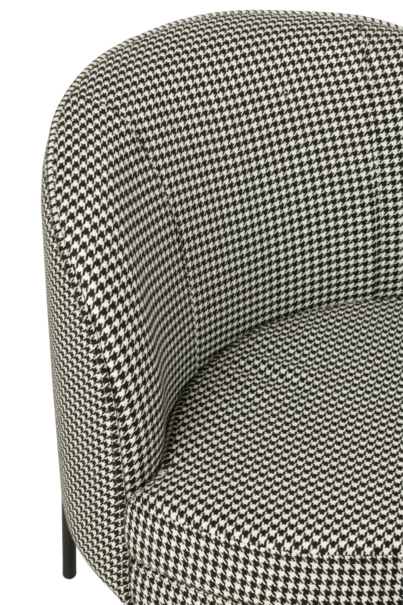 Fauteuil pied-de-poule ijzer zwart/wit
