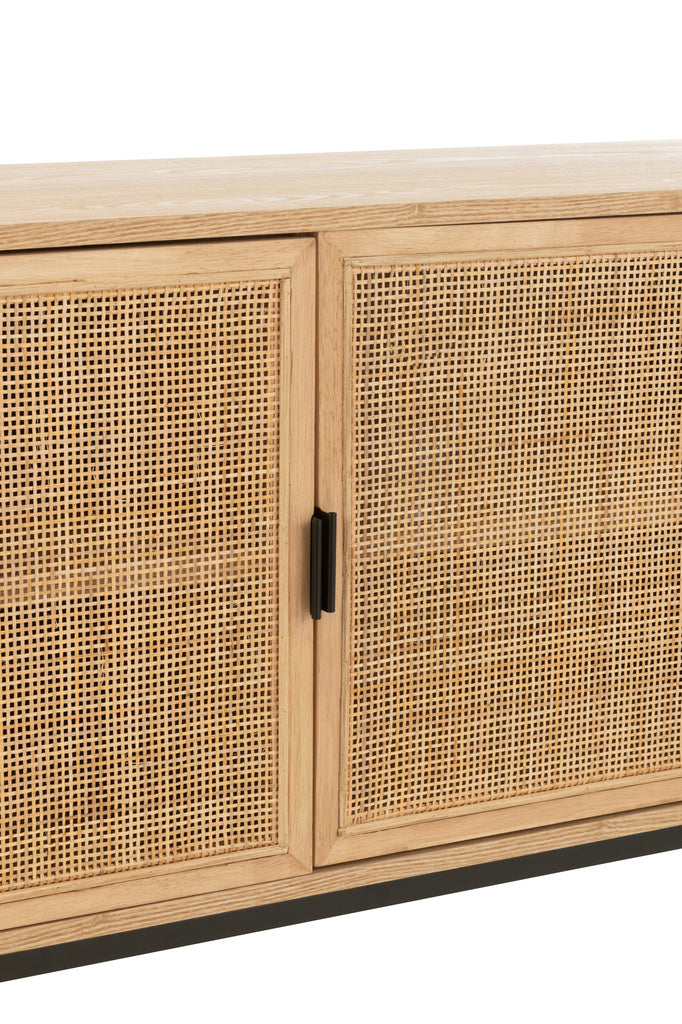 J-LINE KAST SQUARE MDF/METAAL NATUUR/ZWART LARGE