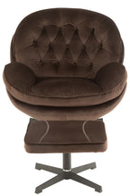Relax Sofa+ voetenbank metaal/textiel donkerbruin