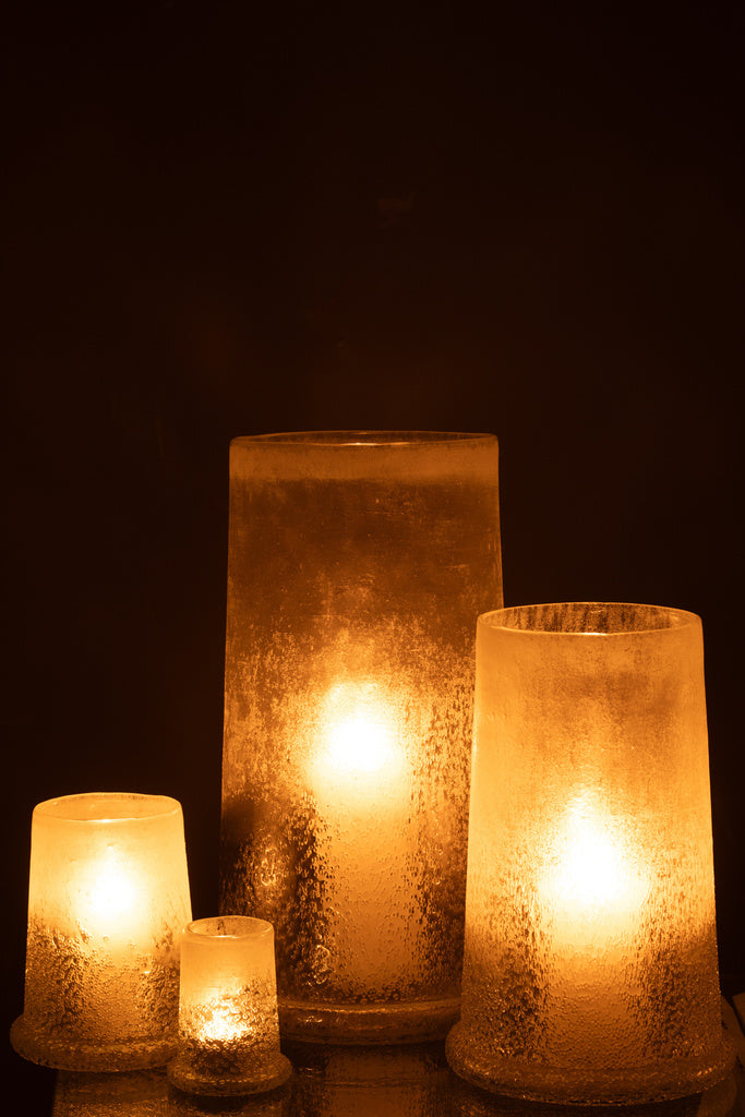  J-LINE WINDLICHT SUGAR GLAS WIT EXTRA LARGE