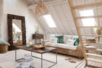 J-LINE SPIEGEL SYMA GERECYCLED HOUT/NATUURLIJK LARGE