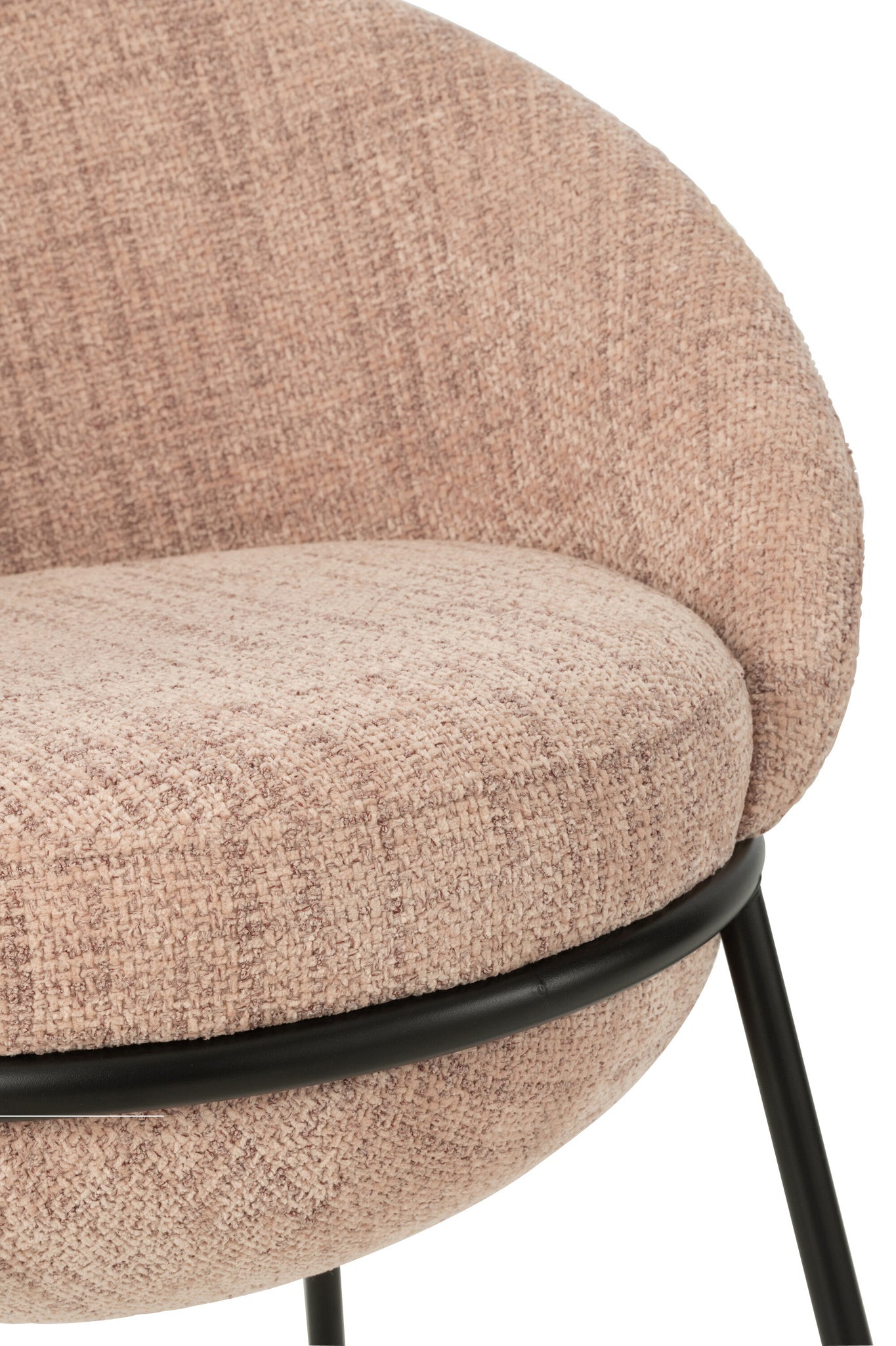 Eetkamerstoel Eetkamerstoel met ijzeren poten ijzer lichtroze/zwart