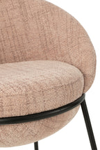 Eetkamerstoel Eetkamerstoel met ijzeren poten ijzer lichtroze/zwart